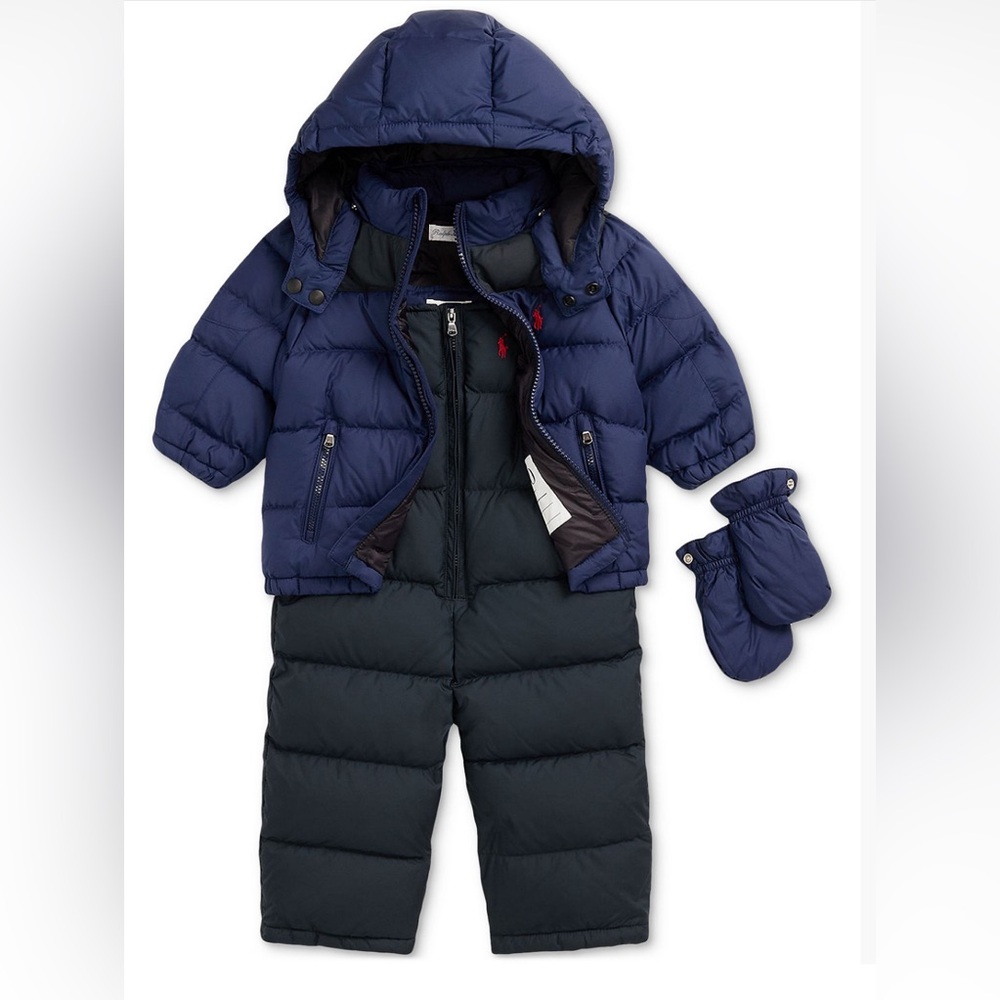 NEW Polo Ralph Lauren Baby Boy Hooded Jacket/Snowsuit Set